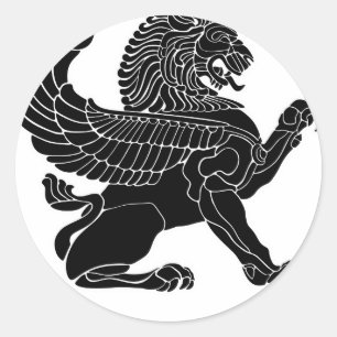 Sticker Rond lion persan