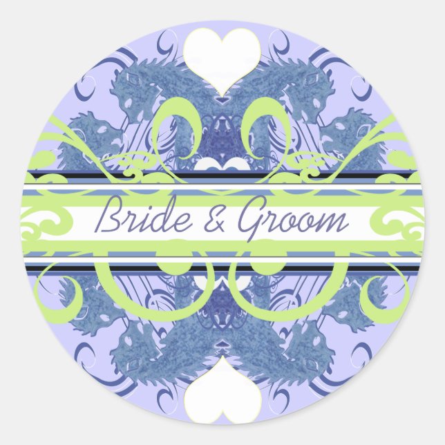 Sticker Rond Lion Rampant Renaissance Mariage (Devant)