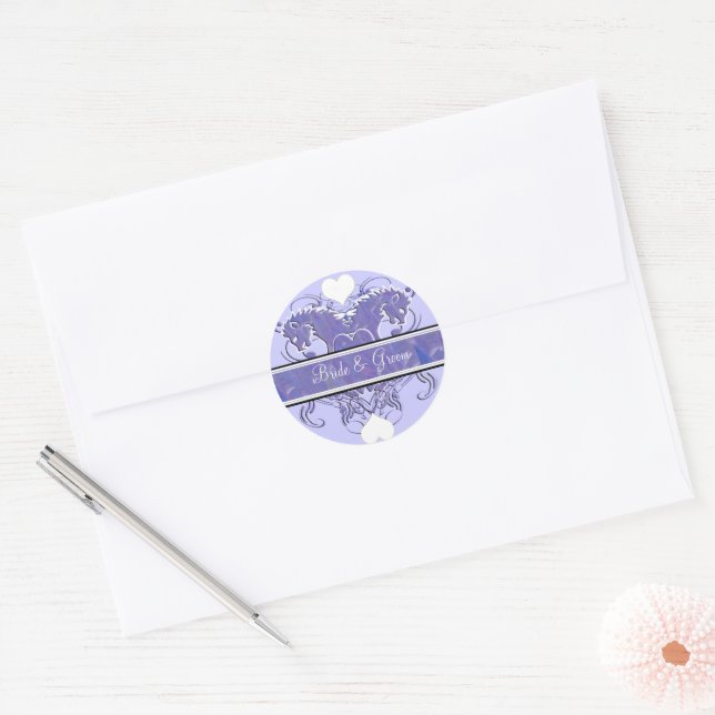 Sticker Rond Lion Rampant Renaissance Mariage (Enveloppe)