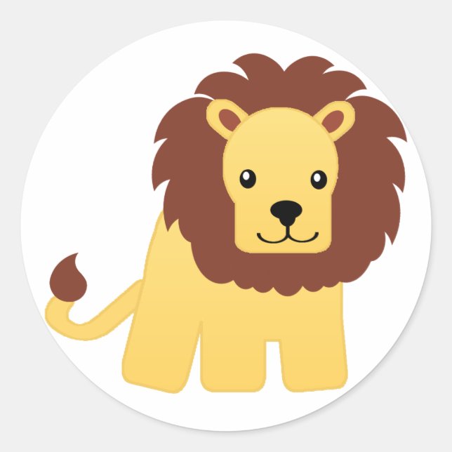 Sticker Rond Lion - Roi de la Jungle (Devant)