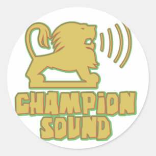 Sticker Rond Lion sain de champion