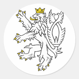 Sticker Rond Lion Thech Republic, Tchèque