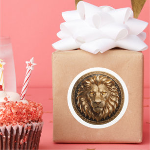 Sticker Rond Lion Zodiaque Lion