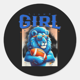 Sticker Rond Lions Fille Vêtements Ventilateur Sports Football