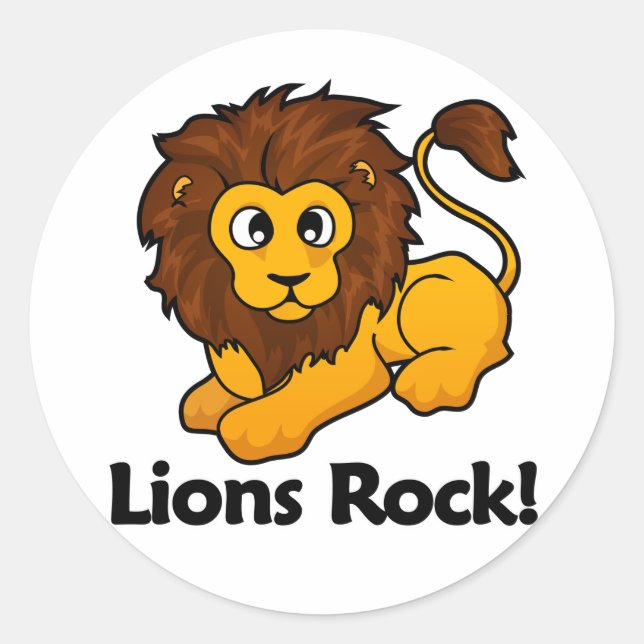 Sticker Rond Lions Rock ! (Devant)