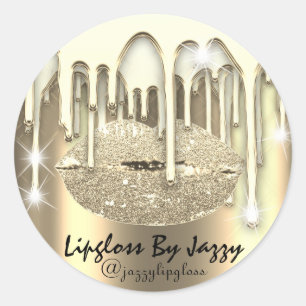 Sticker Rond Lipgloss maquillage Golden Drives Emballage