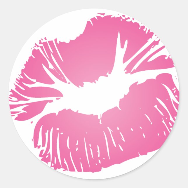 Sticker Rond LIps rose (Devant)
