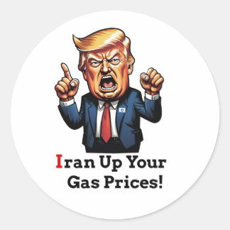 Sticker Rond "L'Iran a fait grimper vos prix à la pompe !" Trum