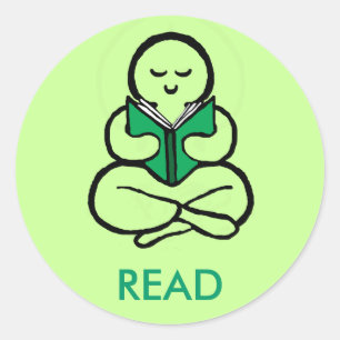 Sticker Rond Lire la version verte