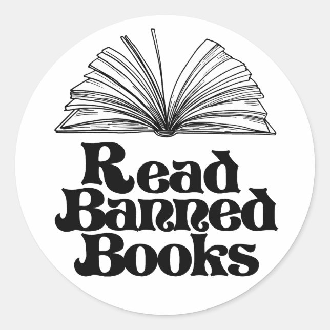 Sticker Rond Lire les livres interdits (Devant)