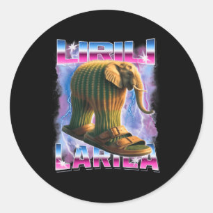Sticker Rond Lirili-larila pourriture cérébrale italienne Drôle