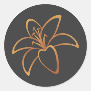 Sticker Rond Lis orange