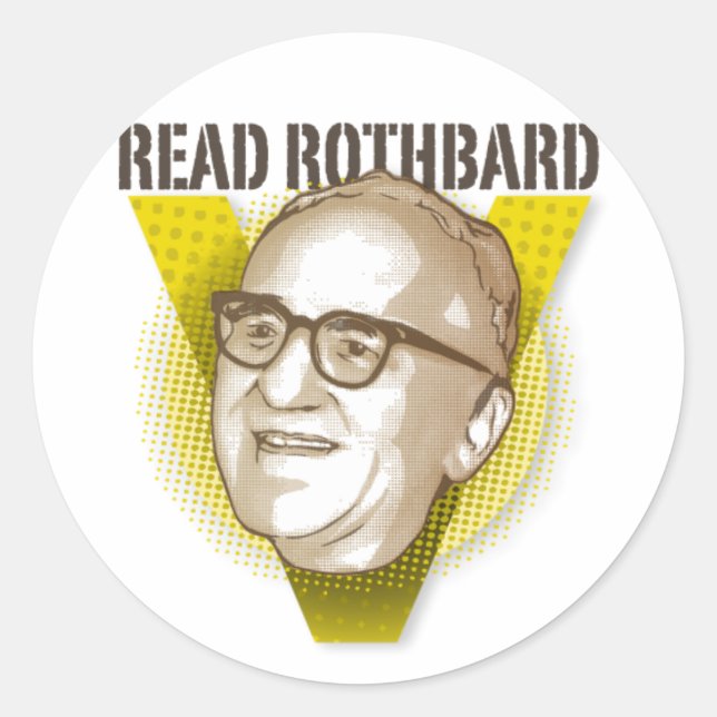 Sticker Rond Lisez l'autocollant de Rothbard (Devant)
