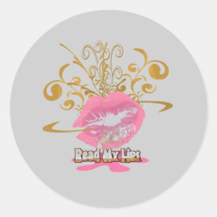 Sticker Rond Lisez mes lèvres