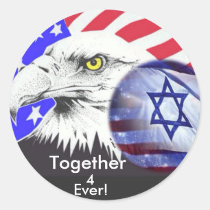 Sticker Rond L'Israël et l'Amérique