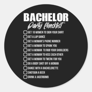 Sticker Rond Liste de vérification pour l'enterrement de vie de
