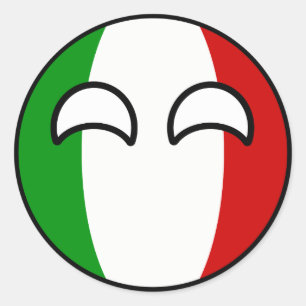Sticker Rond L'Italie Geeky tendante drôle Countryball