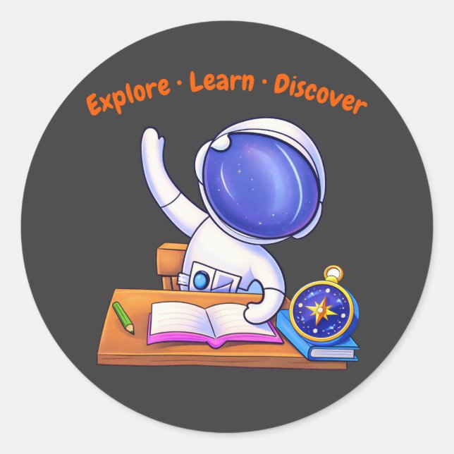 Sticker Rond  little Astronaut Study   (Devant)
