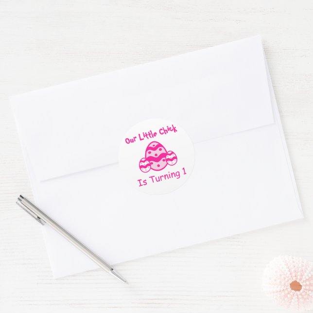 Sticker Rond Little Chick 1er anniversaire (Enveloppe)