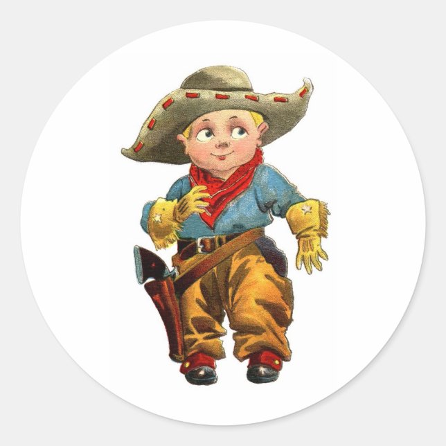 Sticker Rond Little Cowboy (Devant)