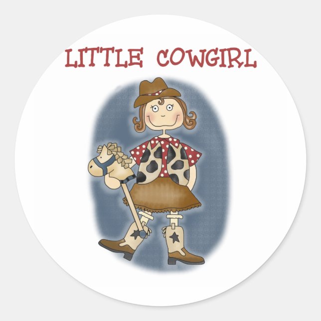 Sticker Rond Little Cowgirl (Devant)