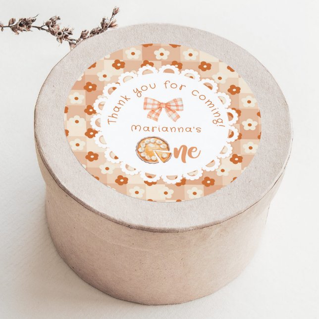 Sticker Rond Little cutie Pie 1er anniversaire Merci (Créateur téléchargé)