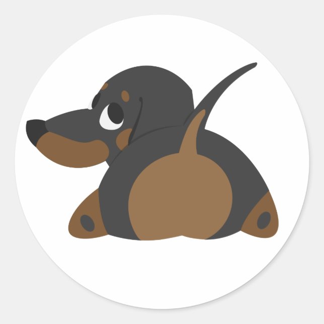 Sticker Rond Little Dachshund (Devant)