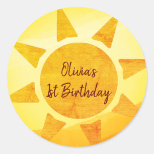 Sticker Rond Little Gold Sunshine Boho Anniversaire