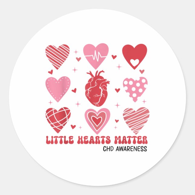 Sticker Rond Little Hearts Sensibilisation au coeur Anatomie du (Devant)