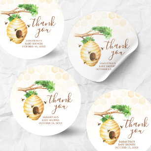 Sticker Rond Little Honey Bee Baby shower