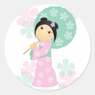 Sticker Rond Little Kimono