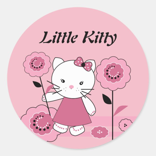 Sticker Rond Little Kitty (Devant)