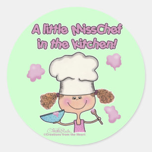 Sticker Rond Little Miss Chef