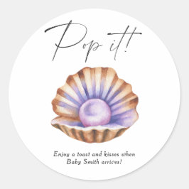 Sticker Rond Little Pearl Baby shower - Pop it! 