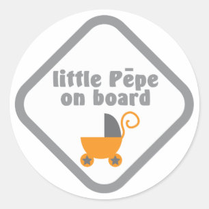 Sticker Rond Little Pepe (bébé maori) à bord