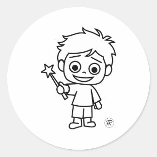 Sticker Rond Little Phiri et baguette magique
