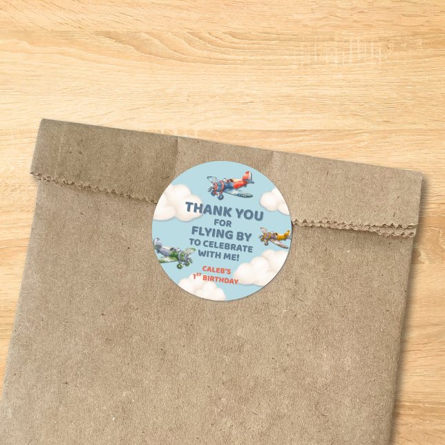 Sticker Rond Little Pilot's First Birthday (Créateur téléchargé)