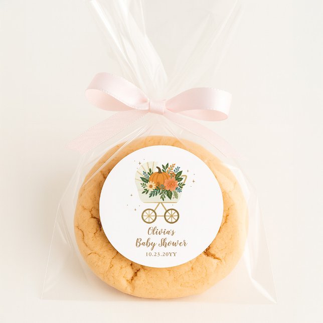 Sticker Rond Little Pumpkin Baby Shower (Créateur téléchargé)