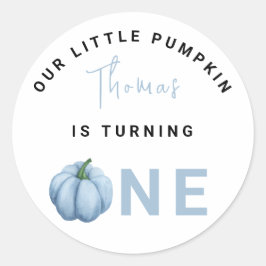 Sticker Rond Little Pumpkin première fête d'anniversaire