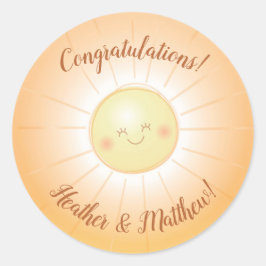 Sticker Rond Little Ray of Sunshine Baby shower