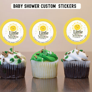 Sticker Rond Little Ray of Sunshine Parties scintillant Baby sh
