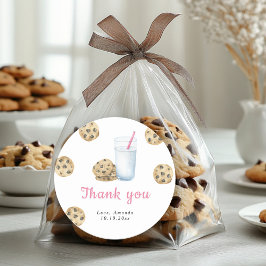 Sticker Rond Little Sweet Cookie fête d'anniversaire merci
