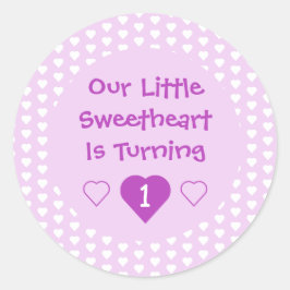 Sticker Rond Little Sweethee 1er anniversaire