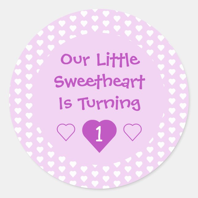 Sticker Rond Little Sweethee 1er anniversaire (Devant)