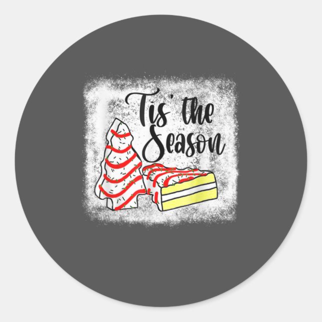 Sticker Rond Little Tis' Season Christmas Tree Cakes Debbie (Devant)