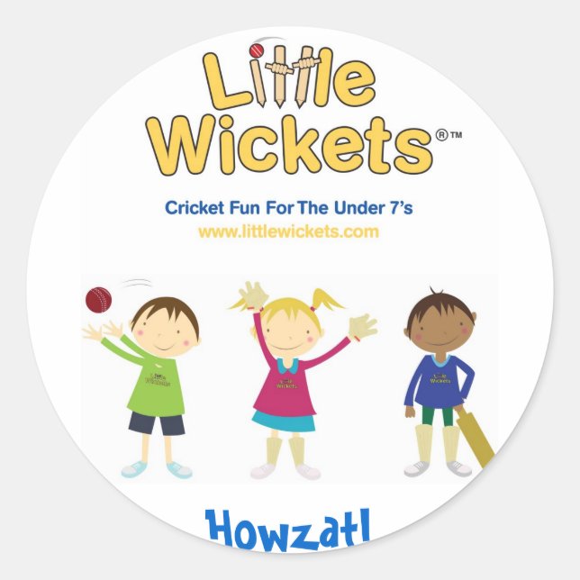 Sticker Rond Little Wickets Howzat (Devant)