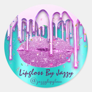 Sticker Rond Livraison de maquillage rose Confetti