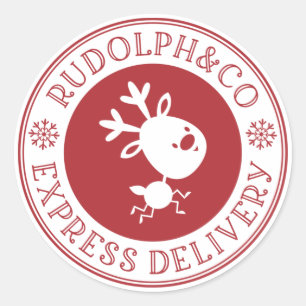 Sticker Rond Livraison d'Express de rennes de Noël