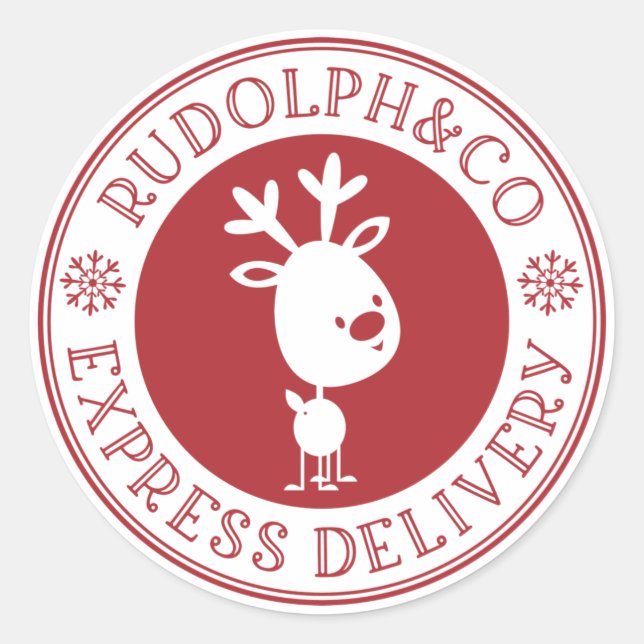 Sticker Rond Livraison d'Express de rennes de Noël (Devant)