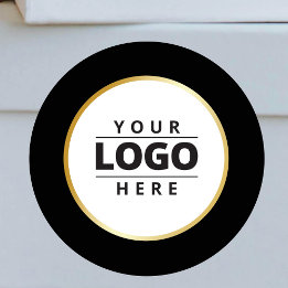 Sticker Rond Livraison du logo commercial Black White Gold
